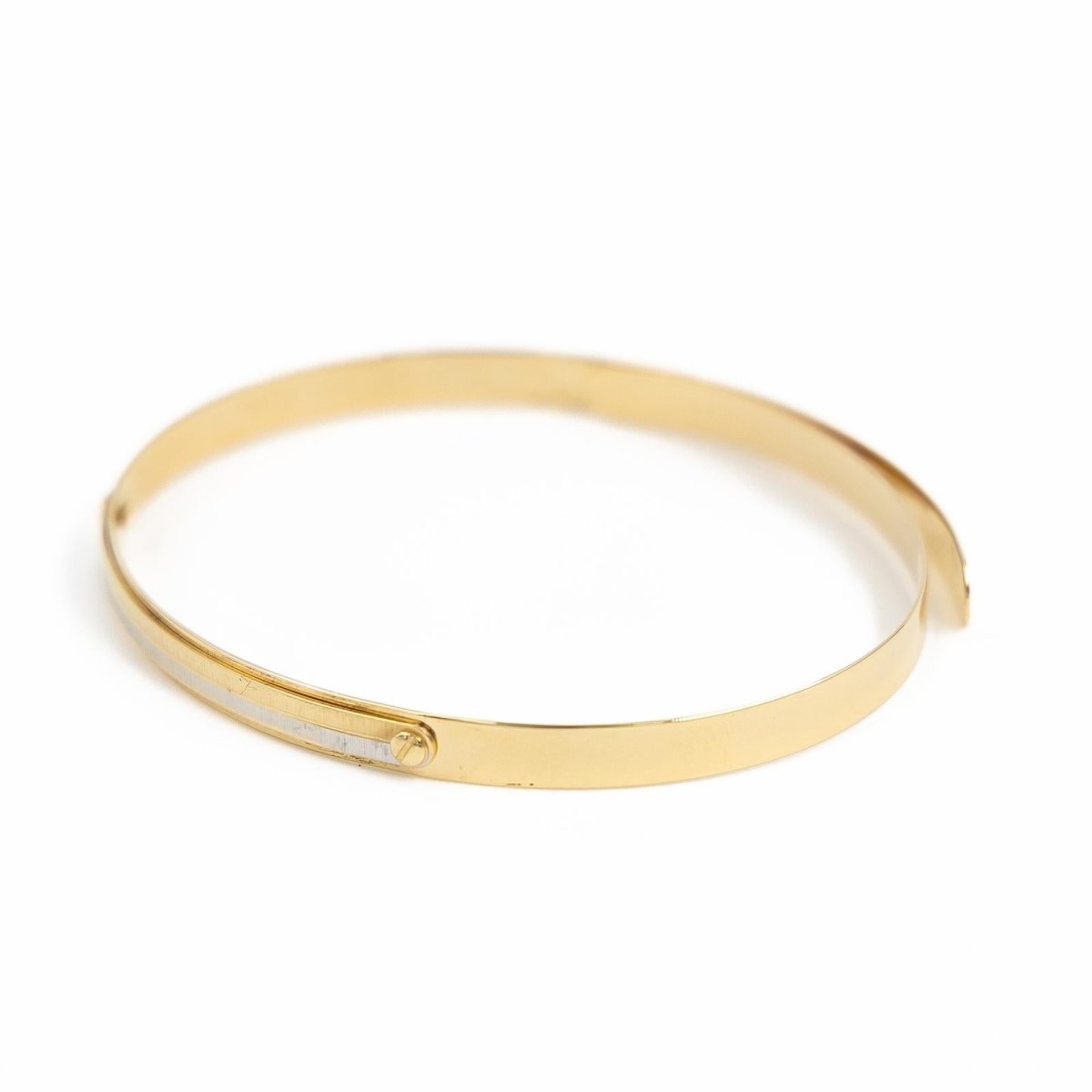 Bracelet Jonc ouvert en ors jaune et blanc - Castafiore