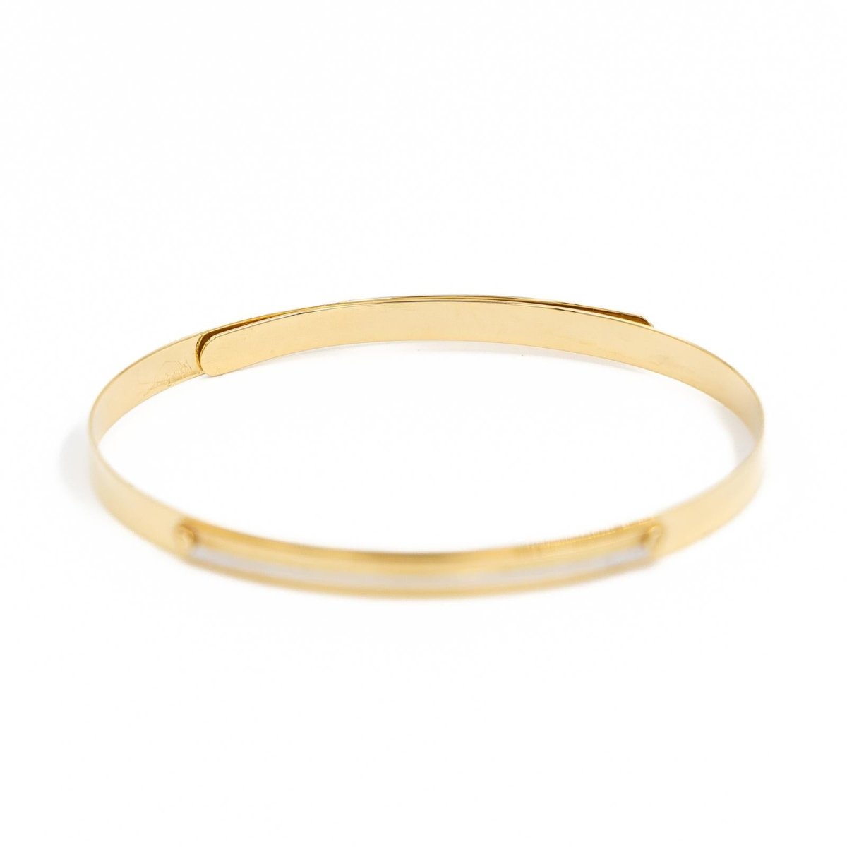 Bracelet Jonc ouvert en ors jaune et blanc - Castafiore