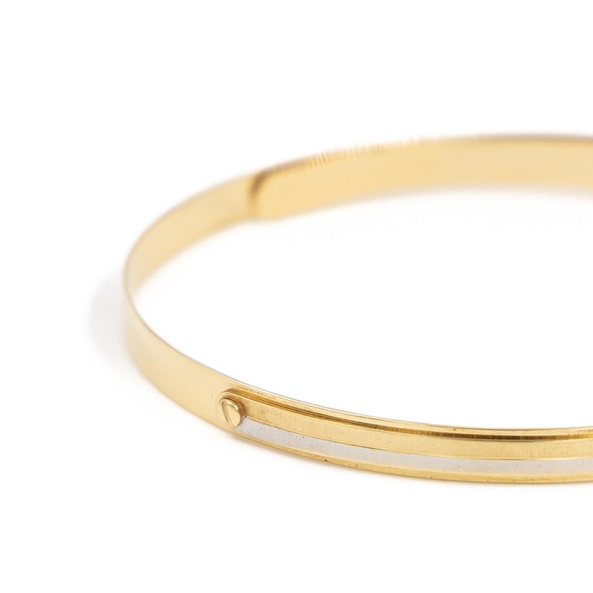 Bracelet Jonc ouvert en ors jaune et blanc - Castafiore