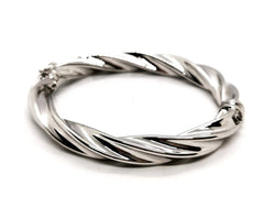 Bracelet Jonc torsadé en or blanc - Castafiore