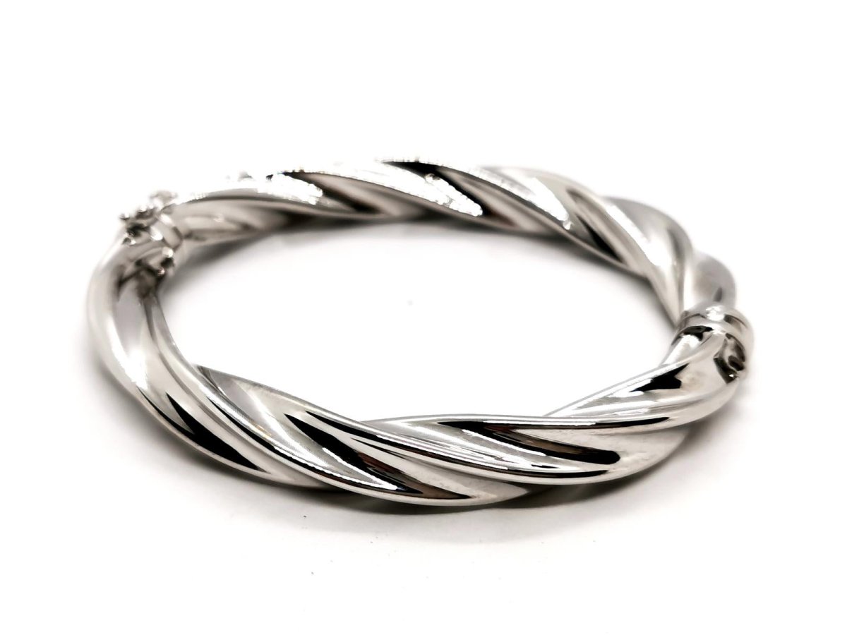 Bracelet Jonc torsadé en or blanc - Castafiore