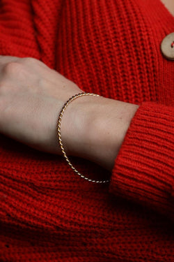 Bracelet Jonc torsadé en or jaune - Castafiore