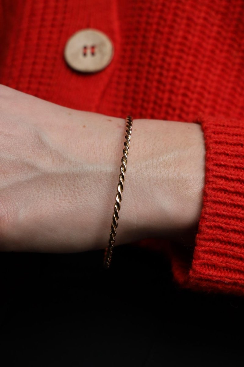 Bracelet Jonc torsadé en or jaune - Castafiore