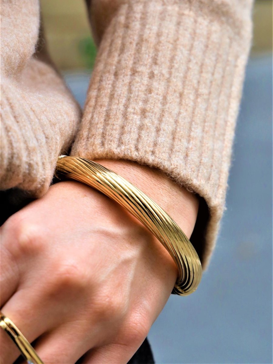 Bracelet Jonc torsadé en or jaune - Castafiore