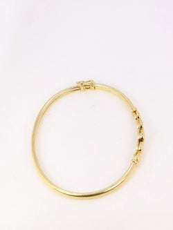 Bracelet jonc vintage en or souple et diamants - Castafiore