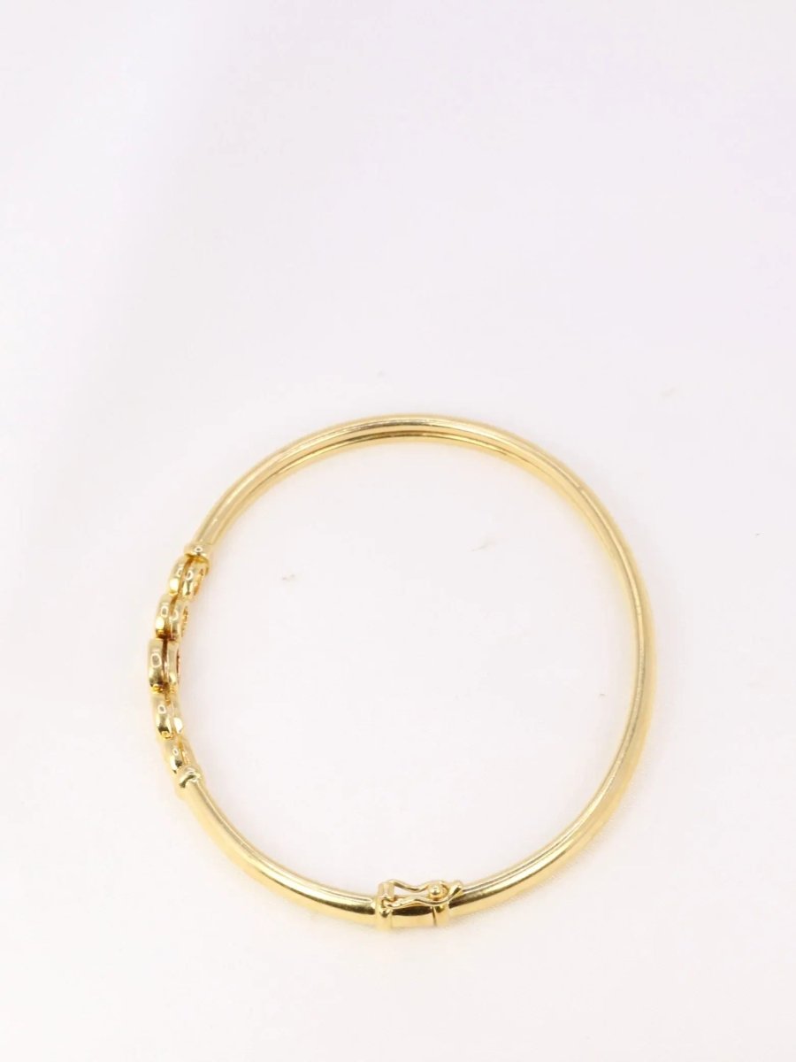 Bracelet jonc vintage en or souple et diamants - Castafiore