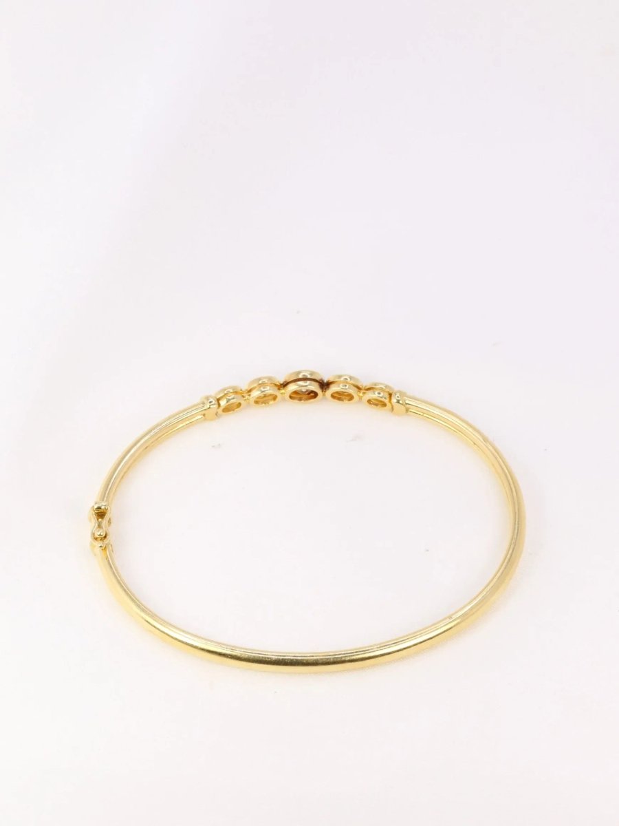 Bracelet jonc vintage en or souple et diamants - Castafiore