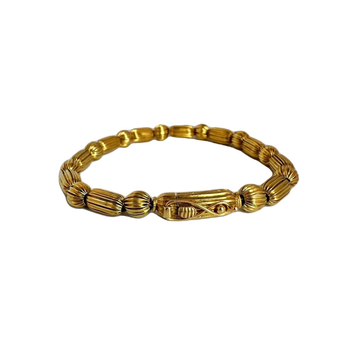 Bracelet LALAOUNIS en or jaune à motifs de godrons - Castafiore