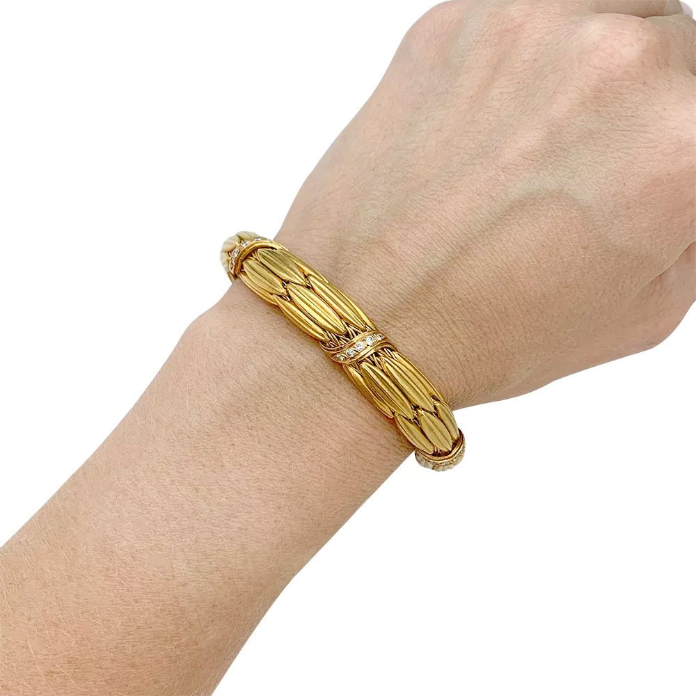 Bracelet Lalaounis "Epis" en or jaune et diamants - Castafiore