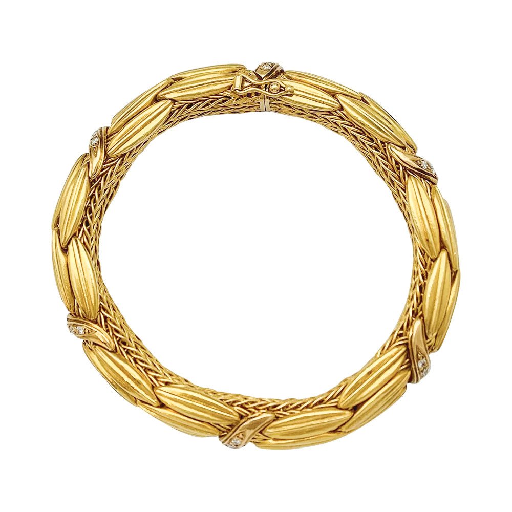 Bracelet Lalaounis "Epis" en or jaune et diamants - Castafiore