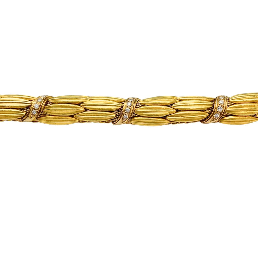 Bracelet Lalaounis "Epis" en or jaune et diamants - Castafiore