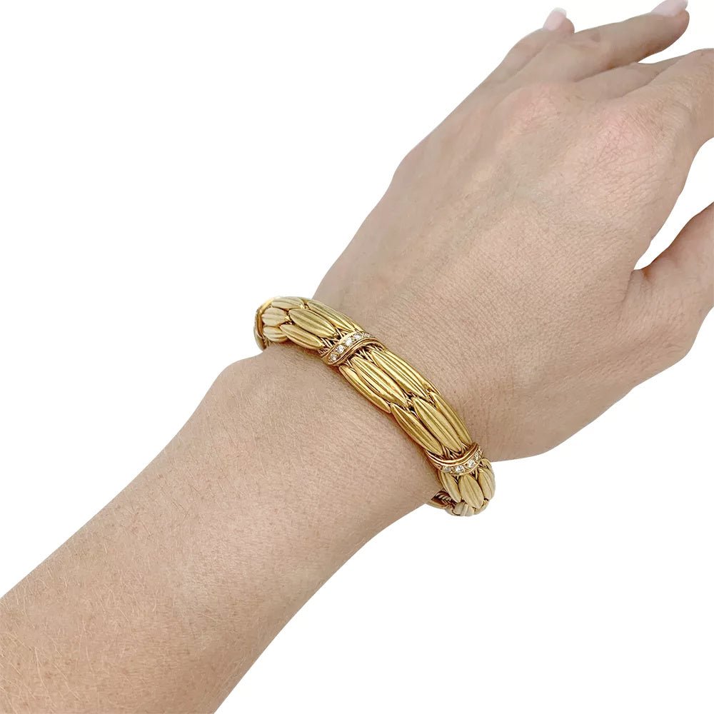 Bracelet Lalaounis "Epis" en or jaune et diamants - Castafiore