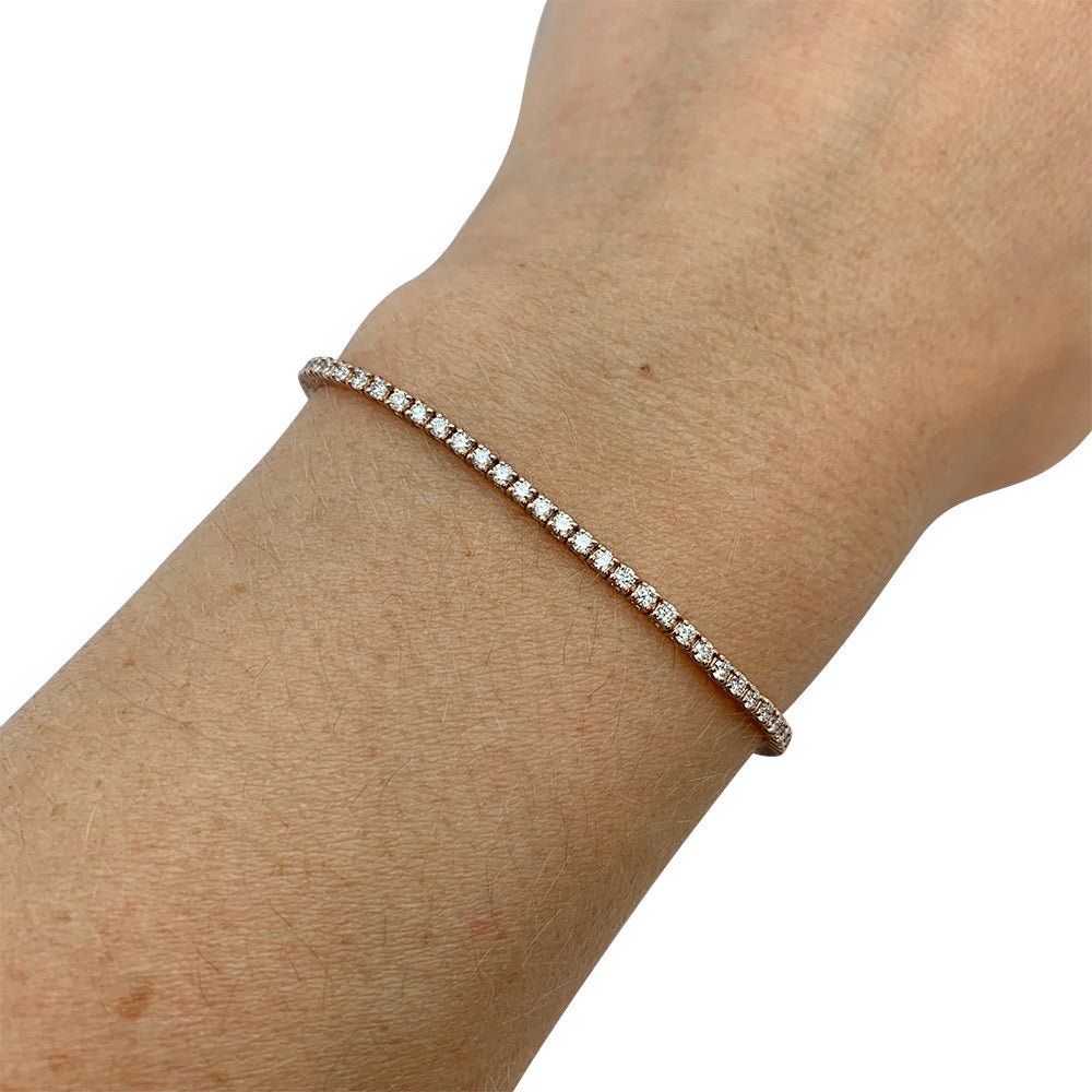 Bracelet ligne diamants en or rose - Castafiore