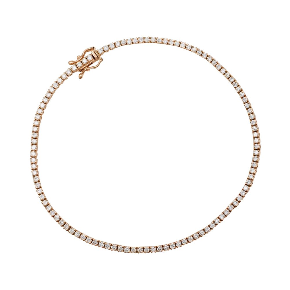 Bracelet ligne diamants en or rose - Castafiore