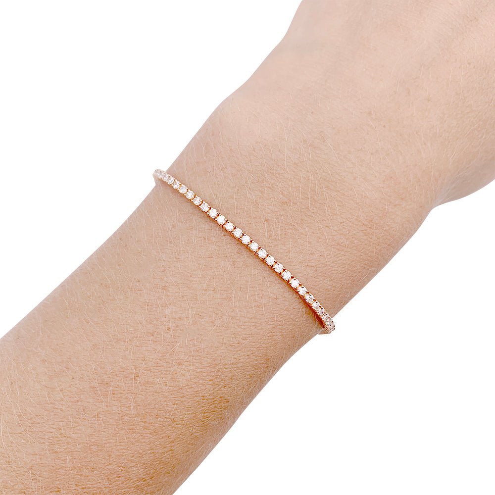Bracelet ligne diamants en or rose - Castafiore