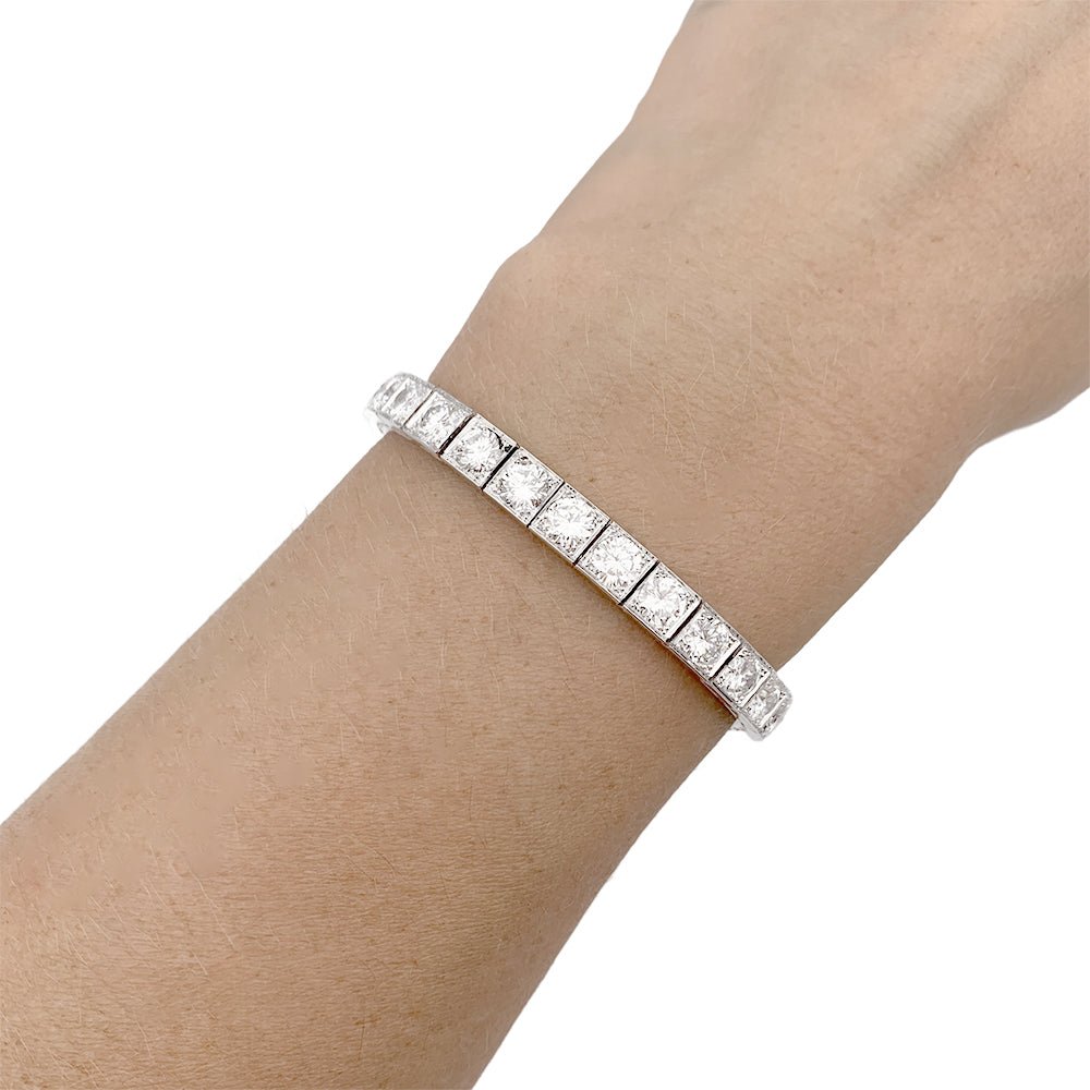 Bracelet Ligne en or blanc, platine et diamants - Castafiore