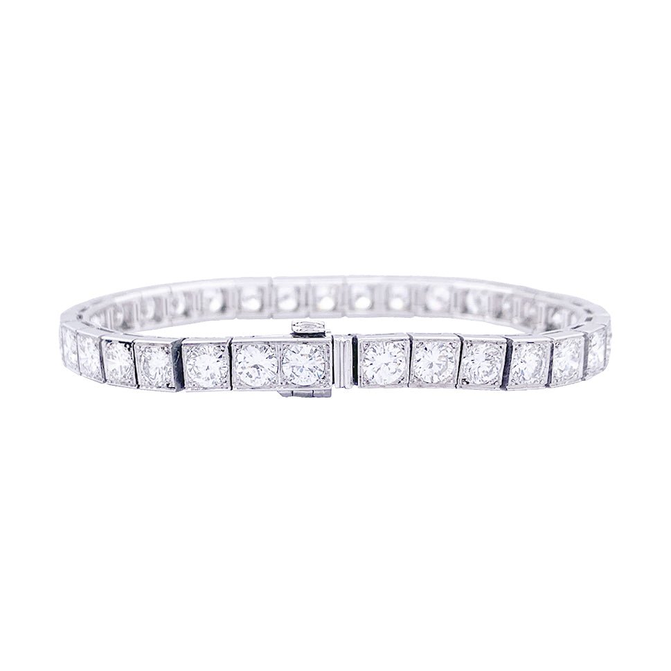 Bracelet Ligne en or blanc, platine et diamants - Castafiore