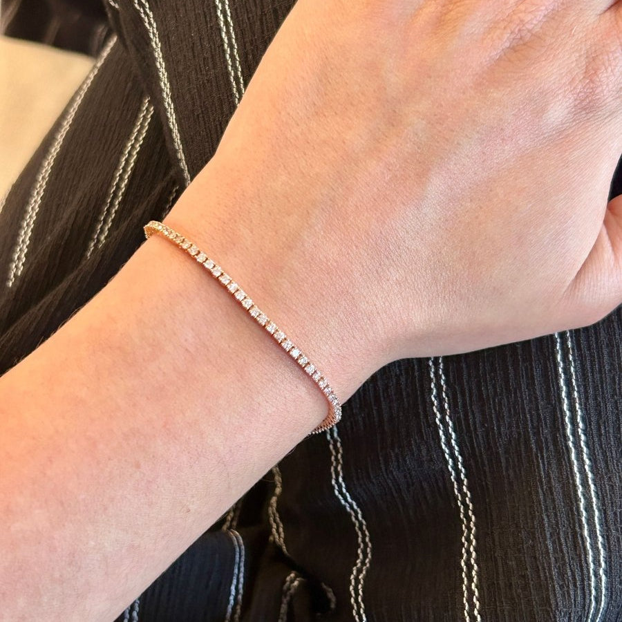 Bracelet Ligne en or rose et diamants - Castafiore