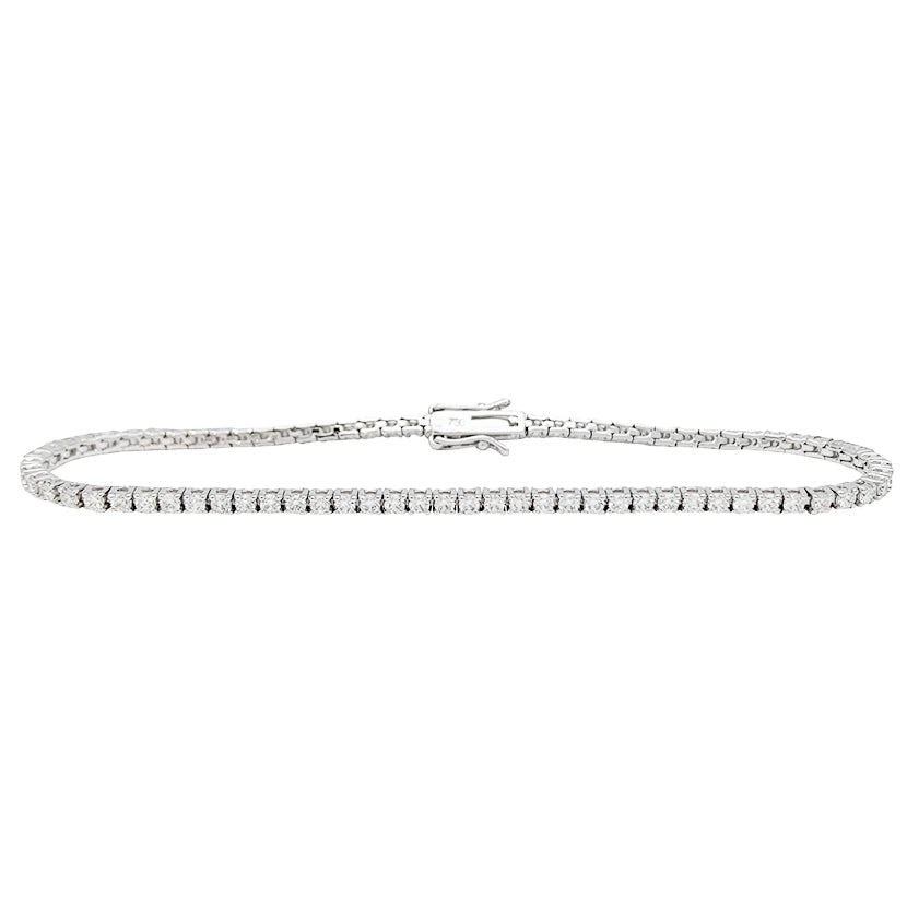Bracelet ligne tennis en or blanc et diamants - Castafiore