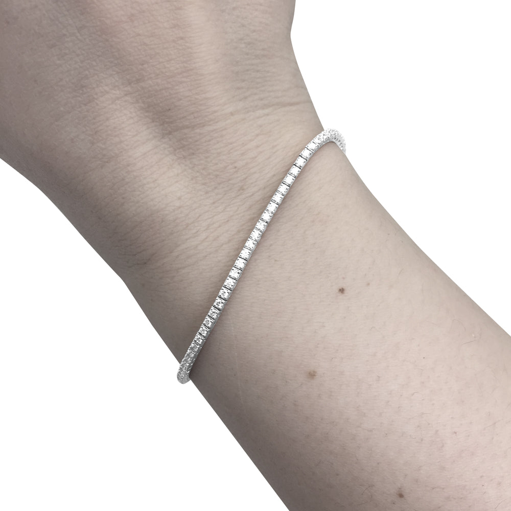 Bracelet ligne tennis en or blanc et diamants - Castafiore