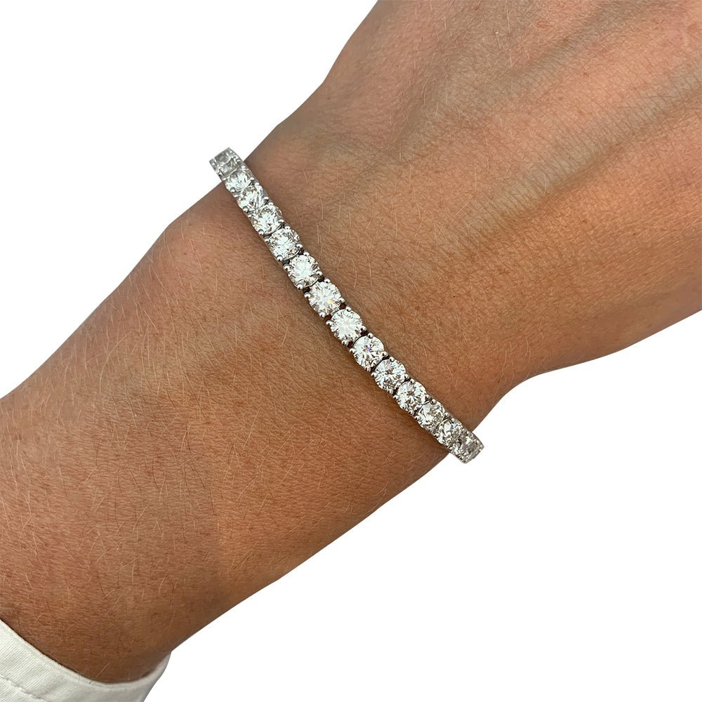 Bracelet ligne tennis or blanc et diamants - Castafiore
