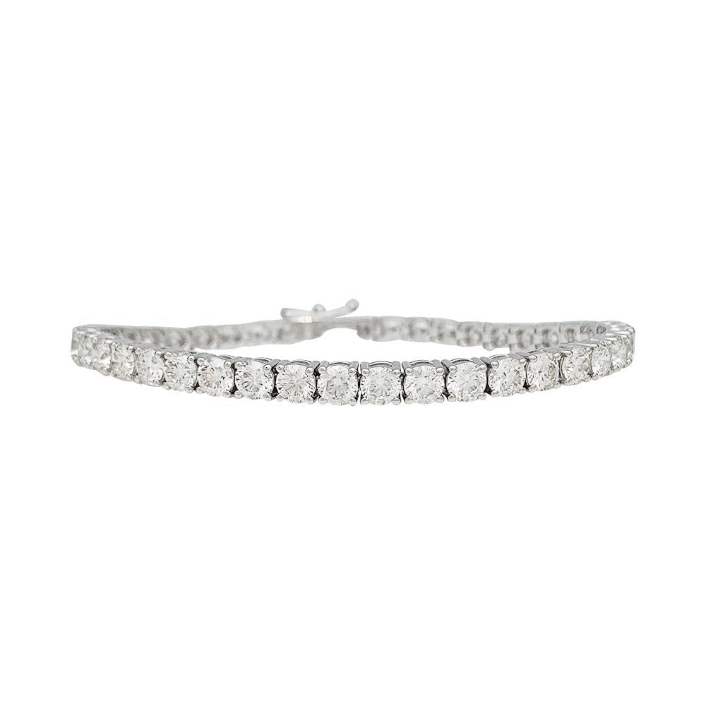 Bracelet ligne tennis or blanc et diamants - Castafiore