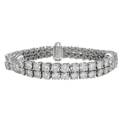 Bracelet lignes CARTIER, modèle "Kalypso"en platine et diamants - Castafiore