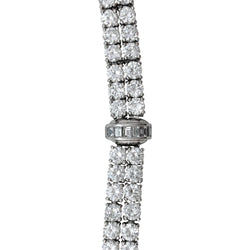 Bracelet lignes CARTIER, modèle "Kalypso"en platine et diamants - Castafiore