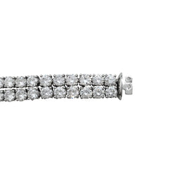 Bracelet lignes CARTIER, modèle "Kalypso"en platine et diamants - Castafiore