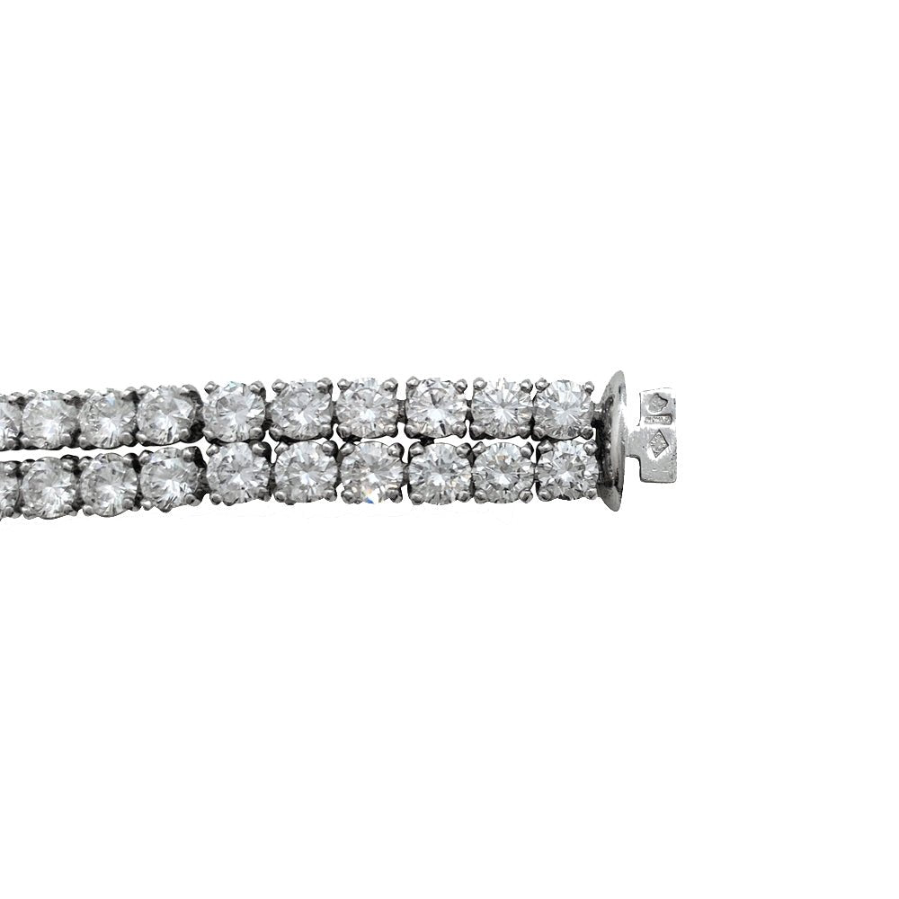 Bracelet lignes CARTIER, modèle "Kalypso"en platine et diamants - Castafiore