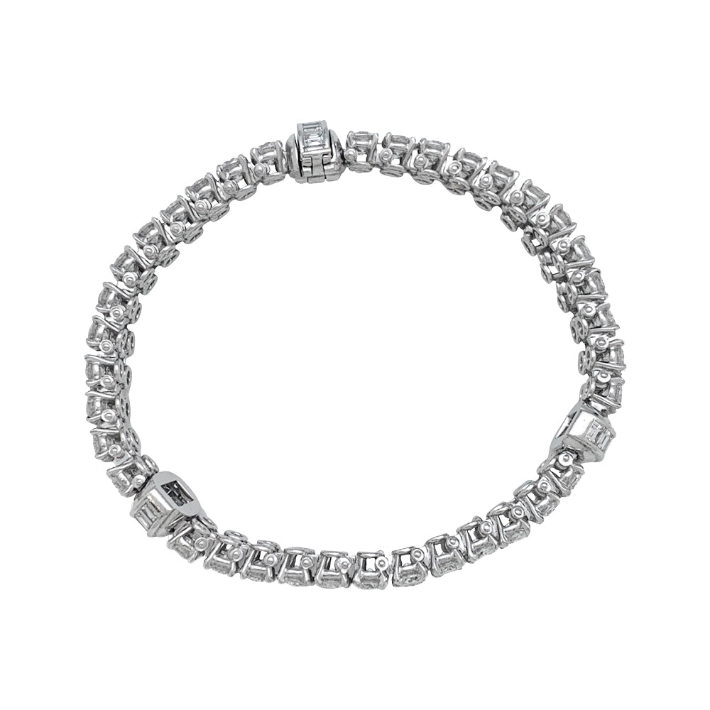 Bracelet lignes CARTIER, modèle "Kalypso"en platine et diamants - Castafiore