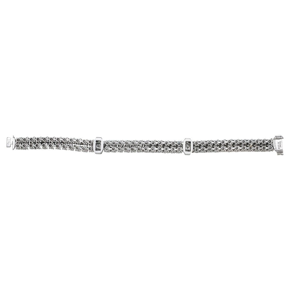 Bracelet lignes CARTIER, modèle "Kalypso"en platine et diamants - Castafiore