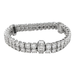 Bracelet lignes CARTIER, modèle "Kalypso"en platine et diamants - Castafiore