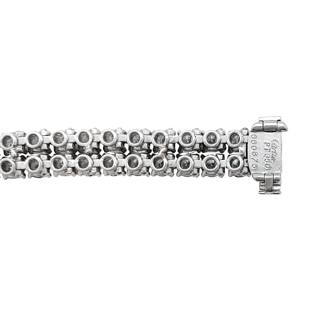 Bracelet lignes CARTIER, modèle "Kalypso"en platine et diamants - Castafiore
