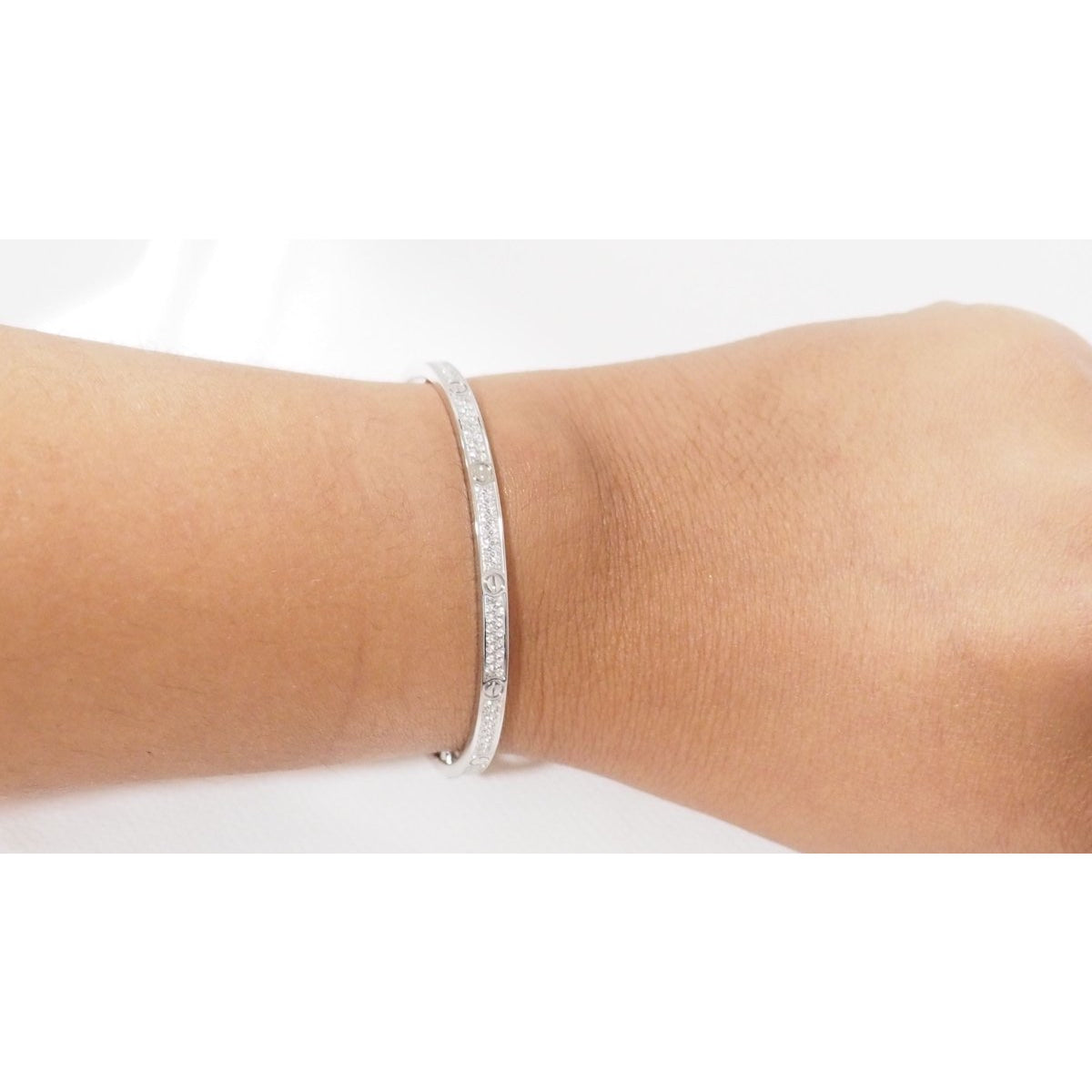 Bracelet Love CARTIER en or blanc et diamants - Castafiore