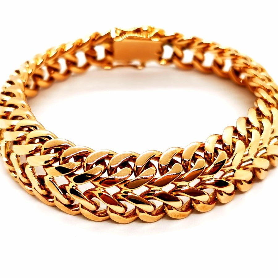 Bracelet Maille 2 rangs en or jaune - Castafiore