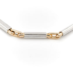 Bracelet Maille alternée en ors jaune et blanc - Castafiore