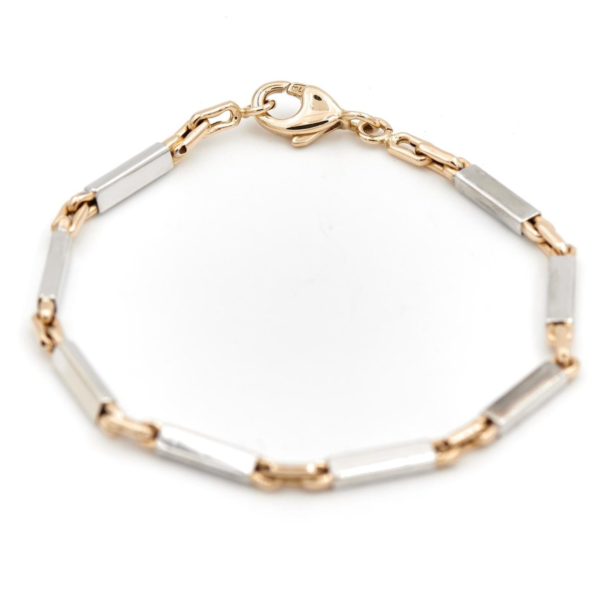 Bracelet Maille alternée en ors jaune et blanc - Castafiore