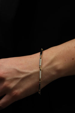 Bracelet Maille alternée en ors jaune et blanc - Castafiore