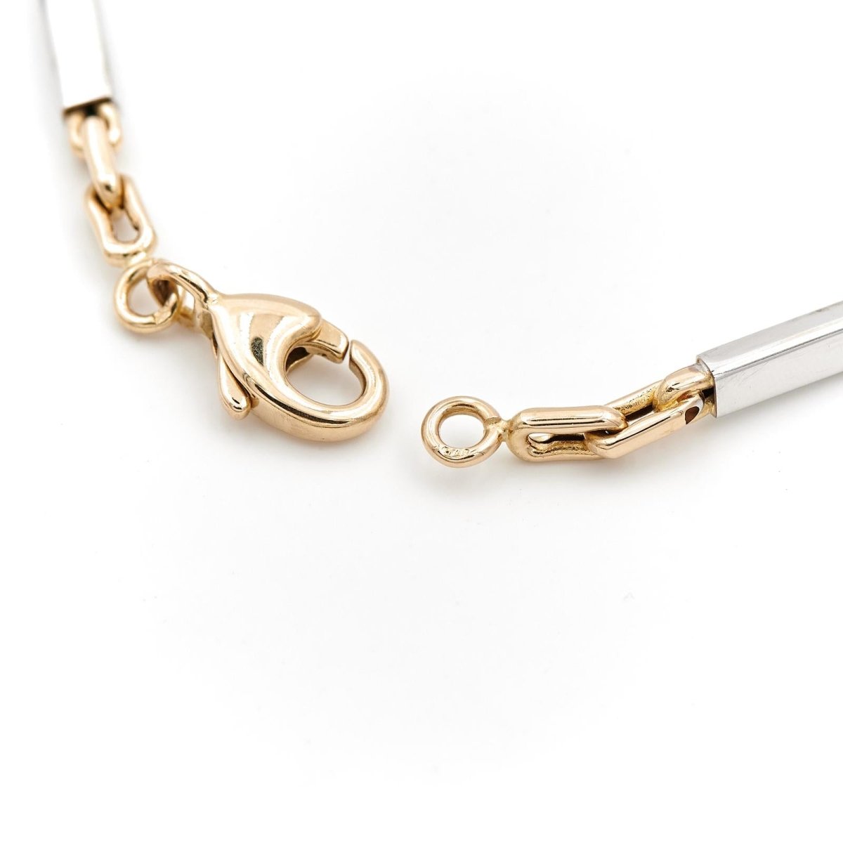 Bracelet Maille alternée en ors jaune et blanc - Castafiore