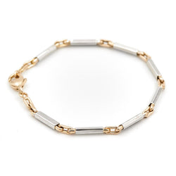 Bracelet Maille alternée en ors jaune et blanc - Castafiore