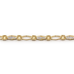 Bracelet Maille alternée or jaune et pavée diamants - Castafiore
