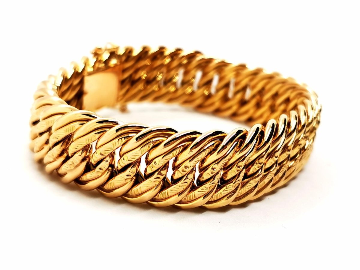 Bracelet Maille américaine en or jaune - Castafiore