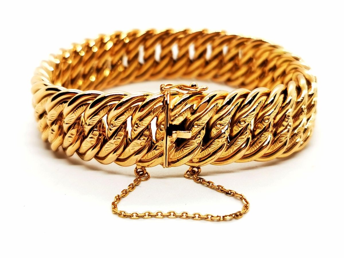 Bracelet Maille américaine en or jaune - Castafiore