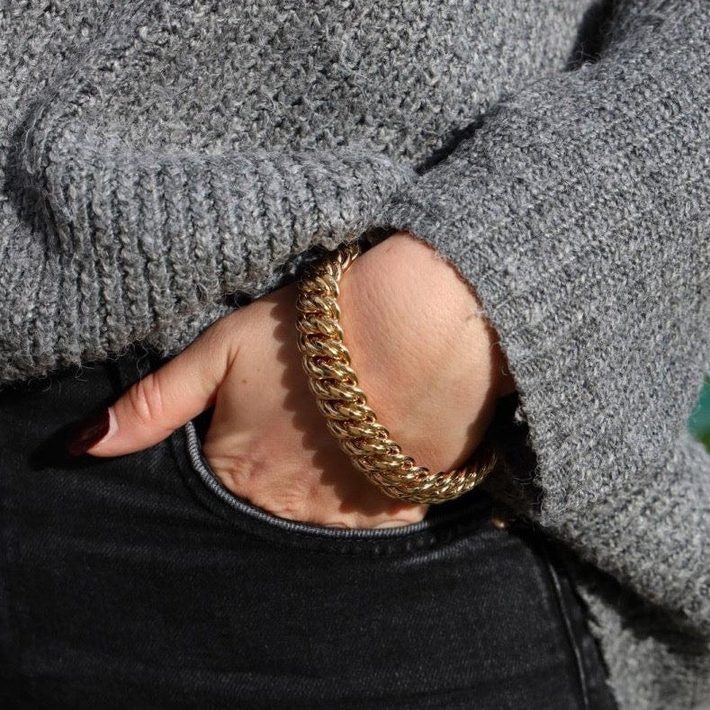 Bracelet Maille américaine en or jaune - Castafiore