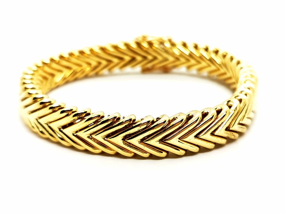 Bracelet Maille chevron en or jaune - Castafiore