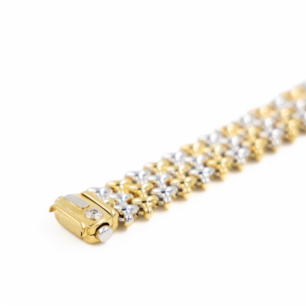 Bracelet Maille CHIMENTON en 2 ors et diamant - Castafiore