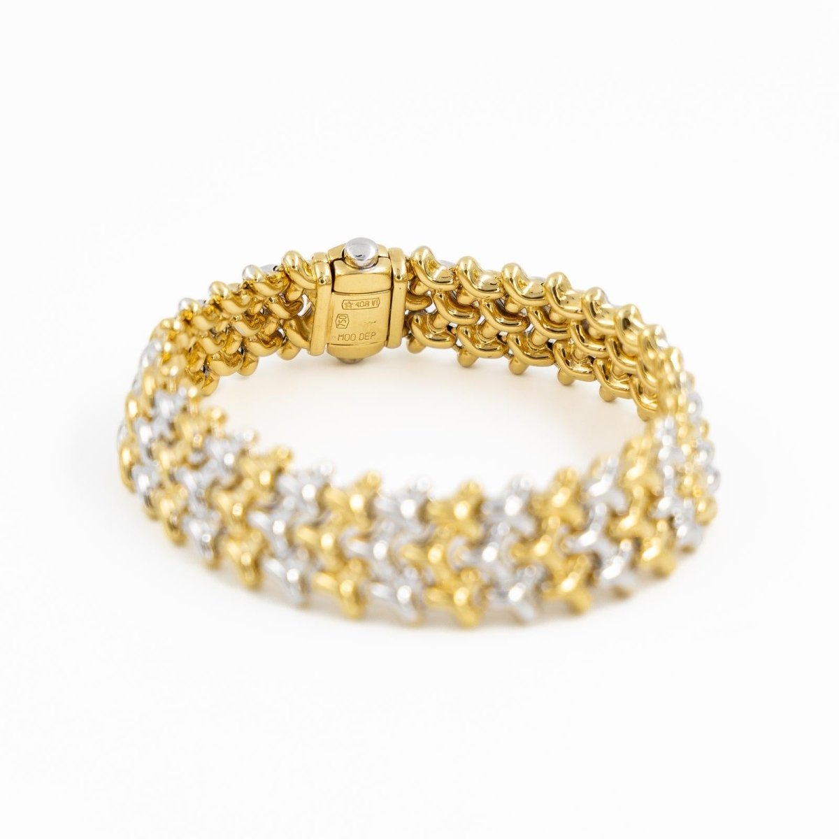 Bracelet Maille CHIMENTON en 2 ors et diamant - Castafiore