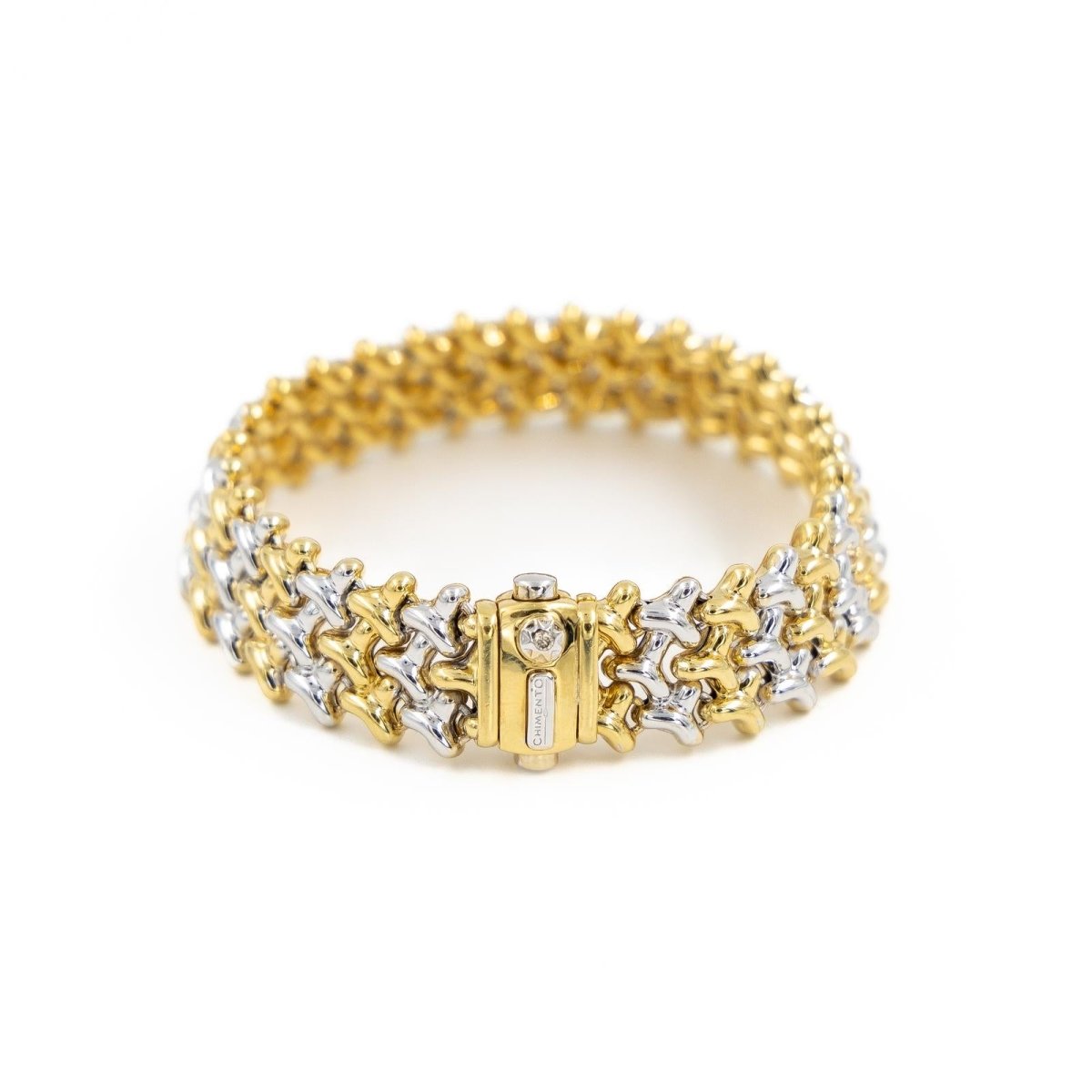 Bracelet Maille CHIMENTON en 2 ors et diamant - Castafiore