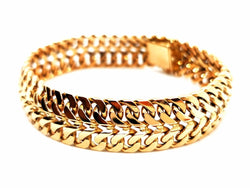 Bracelet Maille double en or rose - Castafiore